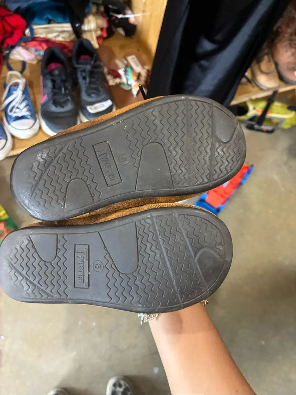 Twister Brown Woven Moccasin Kids Shoes